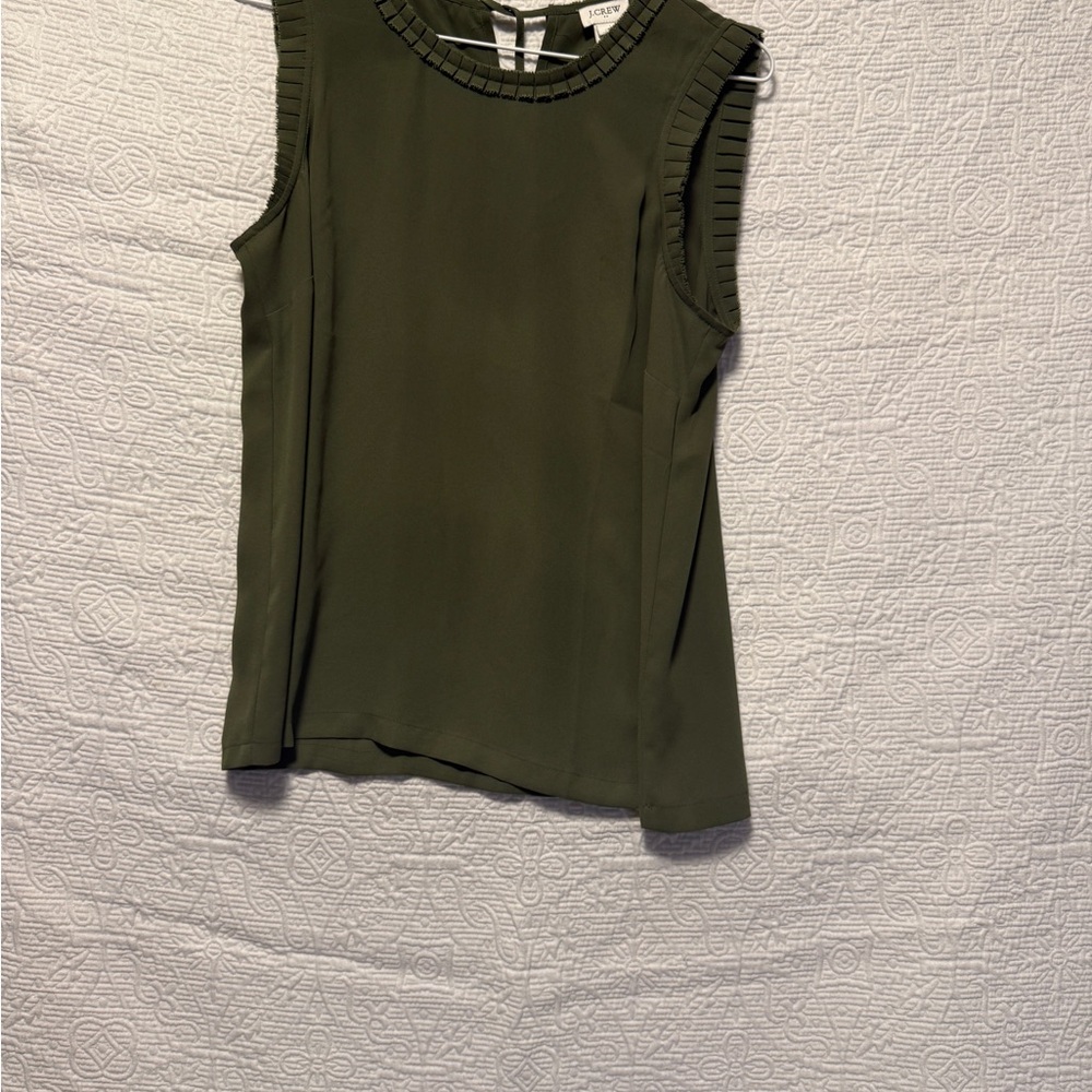 J. Crew Dark Green Sleeveless Blouse